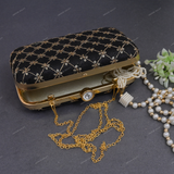 Women's Web Style Clutch - Black