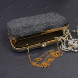 Glitter Clutch for Female - Grey