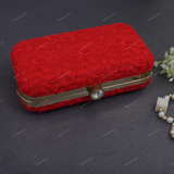 Women's Embroidered Clutch - Red