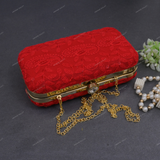 Women's Embroidered Clutch - Red