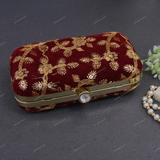 Women's Velvet Clutch - Maroon