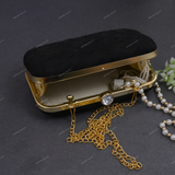 Women's Embroidered Clutch - Black