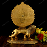 Metal Durga Mata Setting On Lion idol For Puja And Home Decor