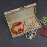 Fabric and Wooden Cash/Shagun Box for Wedding - Beige
