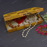 Fabric and Wooden Cash/Shagun Box for Wedding - Yellow Paan