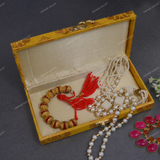 Fabric and Wooden Cash/Shagun Box for Wedding - Yellow Paan