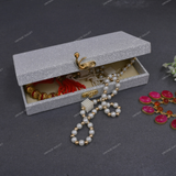 Fabric and Wooden Cash/Shagun Box for Wedding - Silver Shimmer