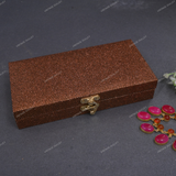 Fabric and Wooden Cash/Shagun Box for Wedding - Brown Shimmer