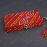 Fabric and Wooden Cash/Shagun Box for Wedding - Bandhej Red