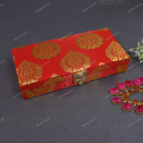 Fabric and Wooden Cash/Shagun Box for Wedding - Red Paan