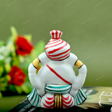 ENAMELED METAL PAGDI GANESHA IDOL - 2.5 INCHES - Red & Green