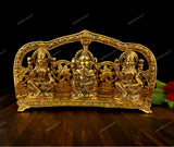 Metal Golden Oxidized Laxmi Ganesh Saraswati