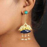 Semi-Precious Stone Ethnic Earrings for Women and Girl - Vintage Gulley