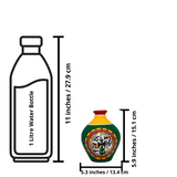 Warli Hand-Painted Terracotta Pot - Green