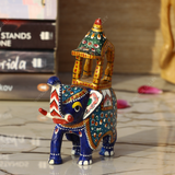 Metal Ambabari Meenakari Work Painted - 5 Inches - Blue