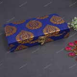 Fabric and Wooden Cash/Shagun Box for Wedding - Blue Paan
