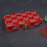 Fabric and Wooden Cash/Shagun Box for Wedding - Red Paan