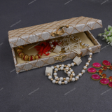 Fabric and Wooden Cash/Shagun Box for Wedding - Off White