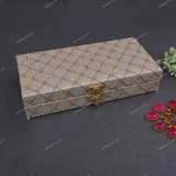 Fabric and Wooden Cash/Shagun Box for Wedding - Off White