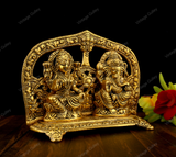 White Metal Golden Oxidized Ganesha Laxmi