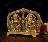 White Metal Golden Oxidized Ganesha Laxmi