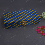 Fabric and Wooden Cash/Shagun Box for Wedding - Lehariya Blue