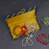 Fabric and Wooden Cash/Shagun Box for Wedding - Lehariya Blue