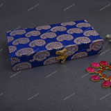 Fabric and Wooden Cash/Shagun Box for Wedding - Blue Paan