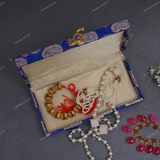 Fabric and Wooden Cash/Shagun Box for Wedding - Blue Paan