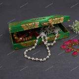 Fabric and Wooden Cash/Shagun Box for Wedding - Green Paan