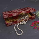 Fabric and Wooden Cash/Shagun Box for Wedding - Maroon Paan