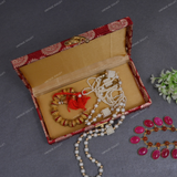 Fabric and Wooden Cash/Shagun Box for Wedding - Maroon Paan