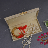 Fabric and Wooden Cash/Shagun Box for Wedding - Gold Shimmer