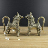 Dhokra Brass Bankura Horse I Home Decor I Interior I Handcrafted I Handmade I Artwork - Set of 2 - Vintage Gulley