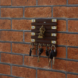 Handmade Brass Ganesha Motif | Warli Hand-Painted Key Holder | Madhubani Art - 6 Hooks - Vintage Gulley