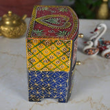 Wooden Hand Carved Multi-Utility Chest Drawers & Jewellery Box for Women - 2 Drawers - Vintage Gulley