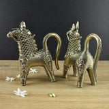 Dhokra Brass Bankura Horse I Home Decor I Interior I Handcrafted I Handmade I Artwork - Set of 2 - Vintage Gulley