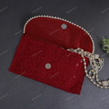 Ethnic Embroidered Envelope - Maroon