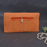 Ethnic Embroidered Envelope - Orange