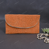 Ethnic Embroidered Envelope - Orange