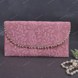 Ethnic Embroidered Envelope - Light Pink