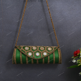 Round Clutch Clutch for Female - Green