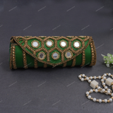 Round Clutch Clutch for Female - Green