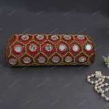 Round Clutch Clutch for Female - Maroon