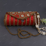 Round Clutch Clutch for Female - Red