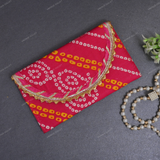 Ethnic Bandhej Envelope - Pink