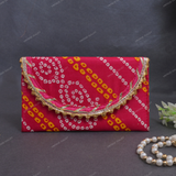 Ethnic Bandhej Envelope - Pink