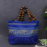 Rajasthani Designer Handbag with Beads - Royal Blue