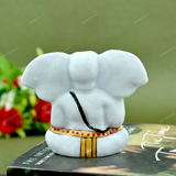 Enameled Metal Appu Ganesha Idol - 2.5 Inches - White & Black