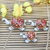 Metal Meenakari Tortoise for Home Decorative Showpiece (Red) - Vintage Gulley